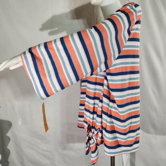 Ruby Rd Women's Multicolor 3/4 Bell Sleeve Striped Knit Top Blouse Size 2X (12) - Picture 2 of 11